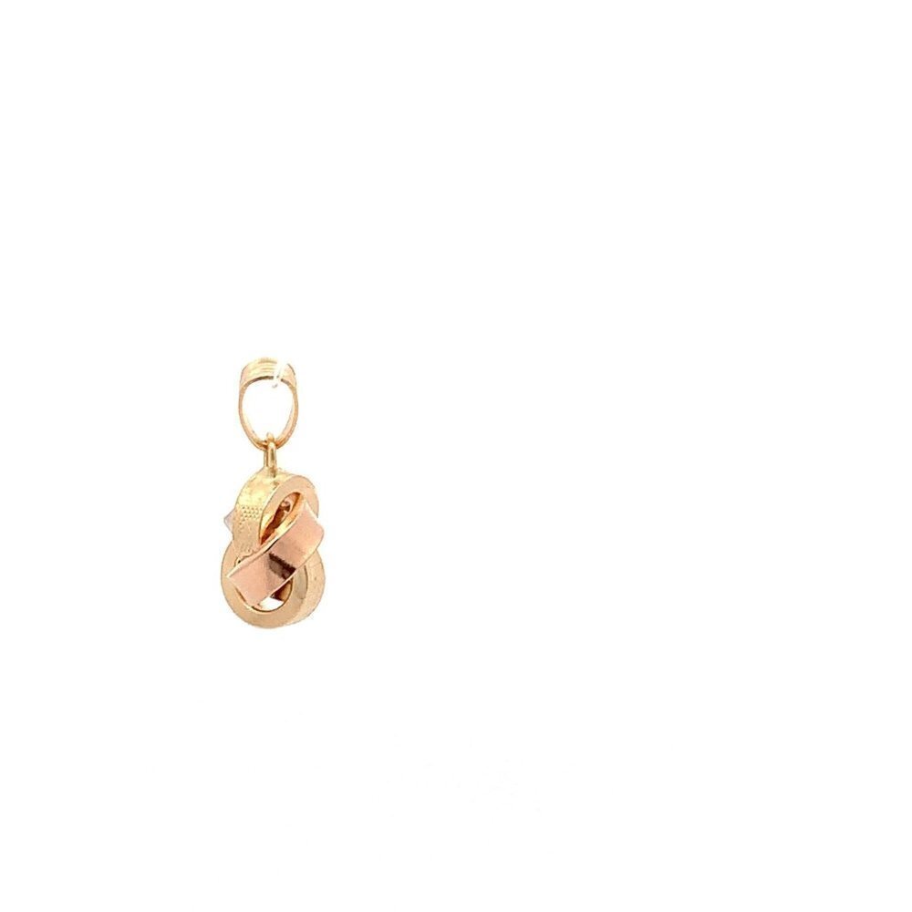 18K Yellow Gold Pendant Tricolor White Yellow Rose Gold 1.10 grams - Picture 4 of 13